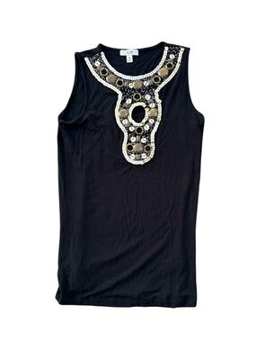Cache Y2K Black Embellished Sleeveless Tank XS
